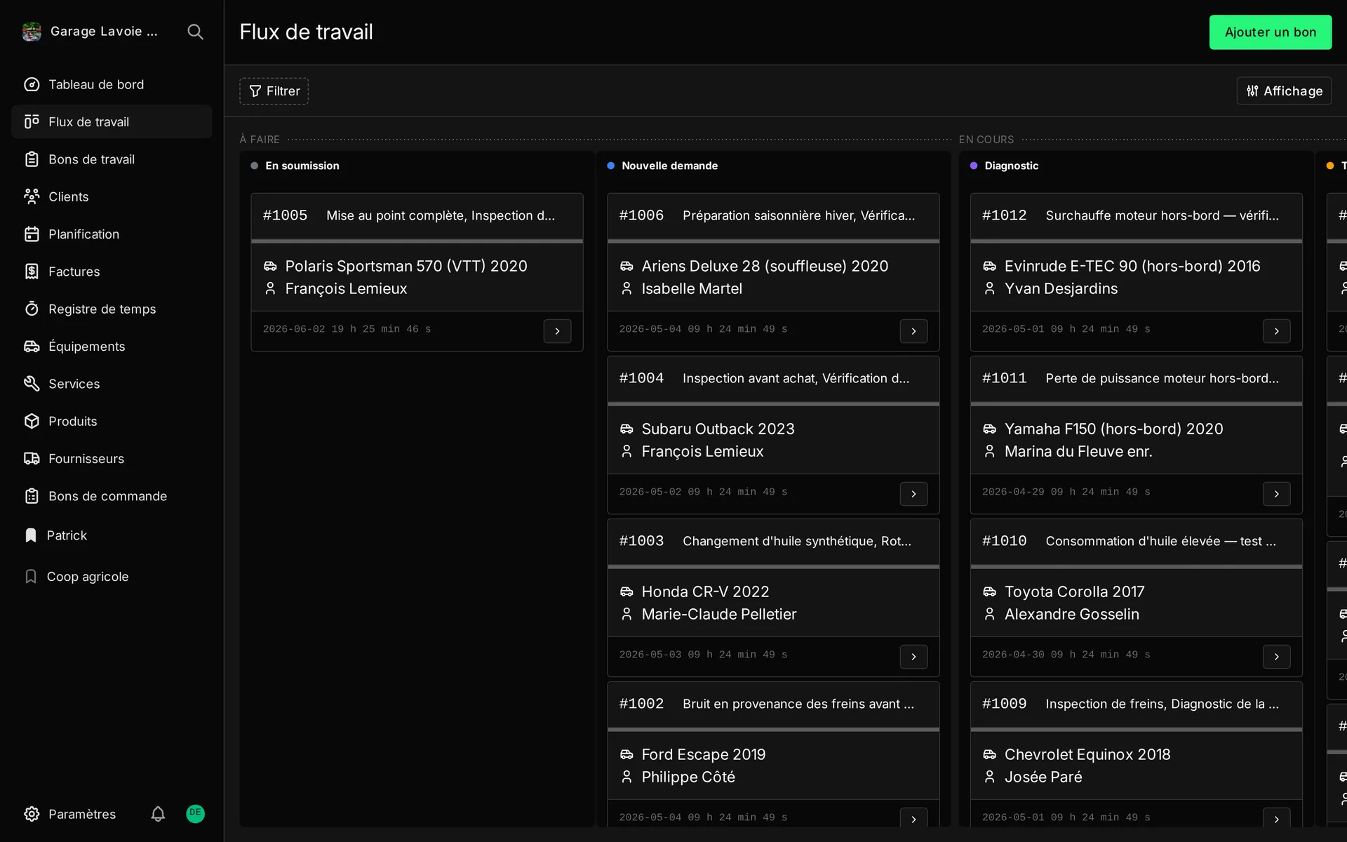 Logiciel de gestion d'atelier mécanique Mechmate