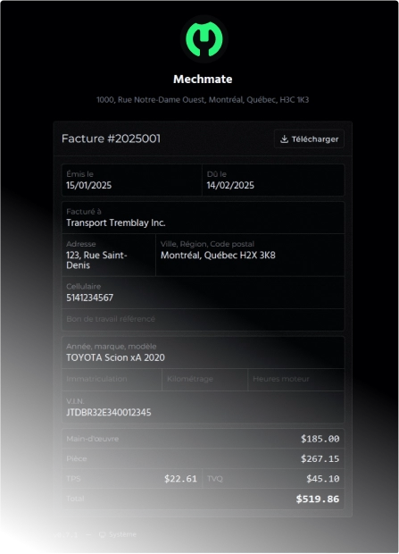 Lien de paiement en ligne Mechmate