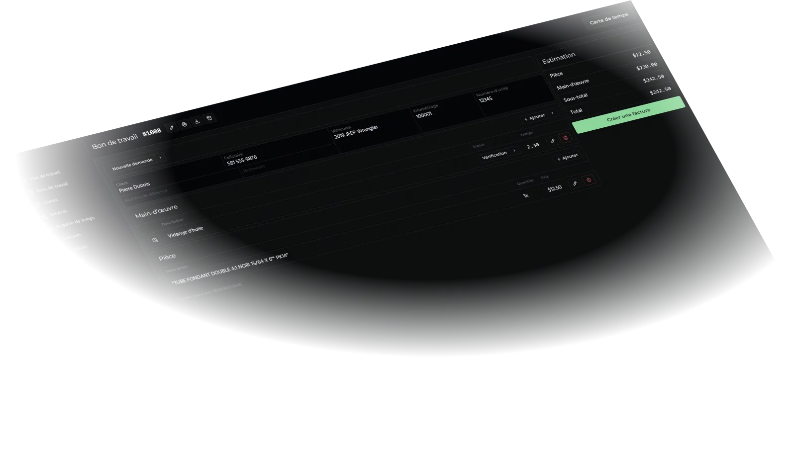Bons de travail rapides et détaillés
